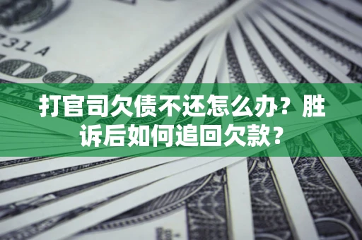 武汉打官司欠债不还怎么办？胜诉后如何追回欠款？