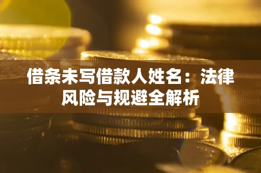 武汉借条未写借款人姓名：法律风险与规避全解析